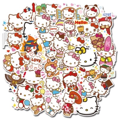 10pcs Hello Kitty Stickers | Water Resistant | Sanrio | Decals Decoration