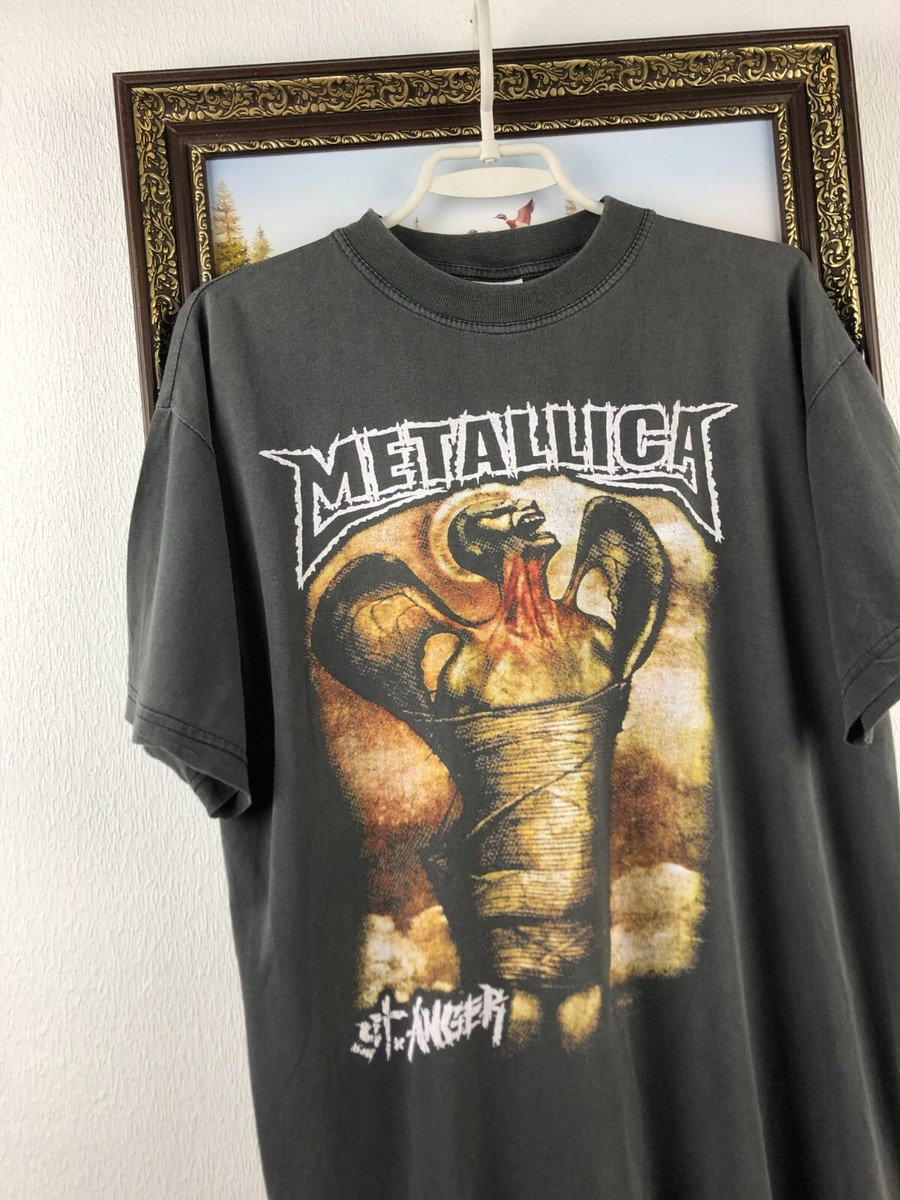 Vintage 90's Metallica St. Anger Band Tee Shirt Over Print Graphic