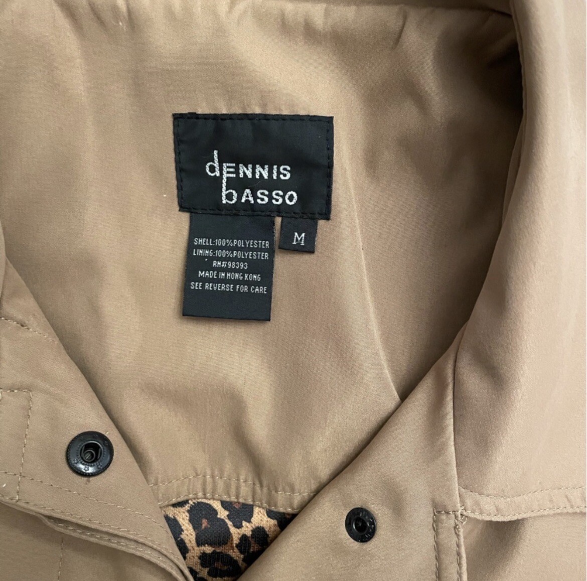 Tan Microfiber Leopard Print Lined Mid-length Den… - image 3