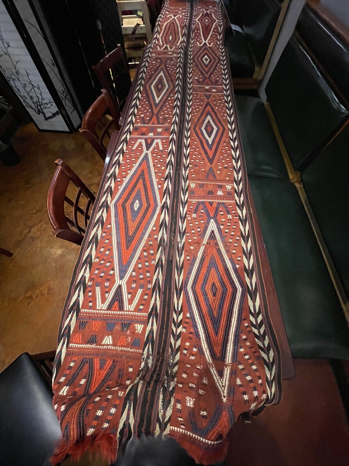 157” x 29" ANTIQUE TURKOMAN YOMOUD, Yomut, Tent bands SET OF TWO with TAG Loom