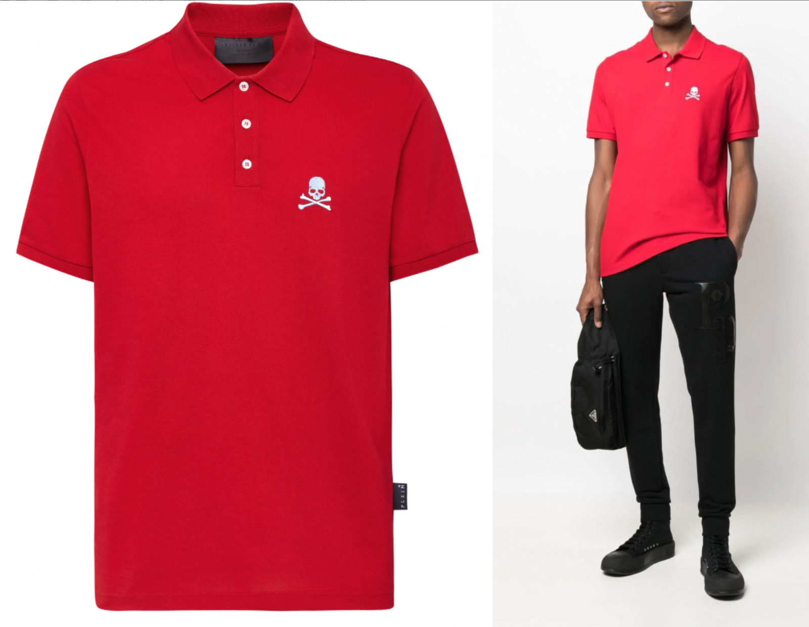 Philipp Plein Polo Shirt SS Skull Logo Top New M
