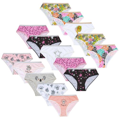 Girls 100% Cotton Briefs 5 Pack Underwear Kids Knickers/Pants Age 2-13 Years - Picture 2 of 53