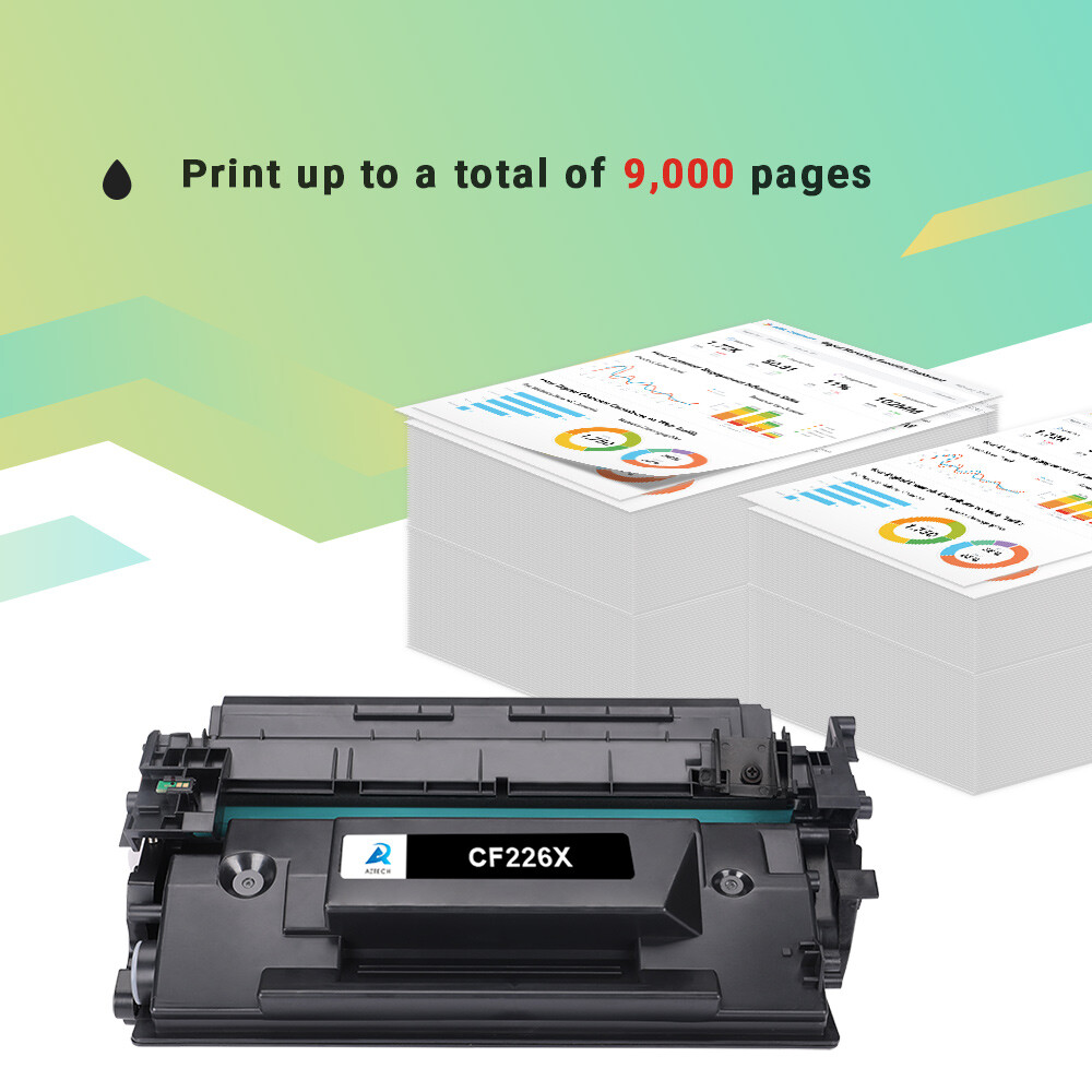 2-Pack Compatible Toner For HP CF226X/26X – Works With LaserJet Pro M402, M426 Series – 9K Page Yield