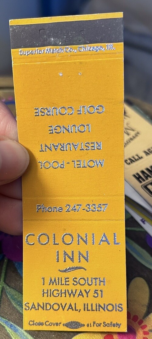 Matchbook Cover Colonial Inn Sandoval Illinois eBay