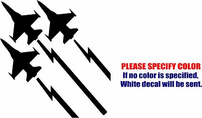 Vinyl Decal Sticker - Three Flying Jets Car Truck Bumper Window Laptop Fun 6''
