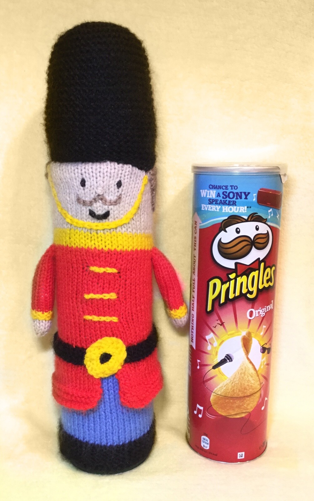 KNITTING PATTERN Christmas Nutcracker Soldier Pringles Crisps Holder