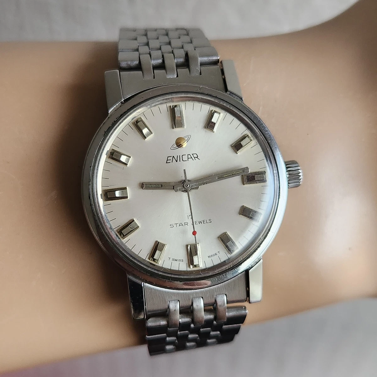 Vintage ENICAR Ocean Pearl Men's manual wind watch AR 160
