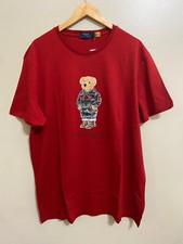 Polo Ralph Lauren Polo Teddy Bear Crewneck Shirt T-Shirt Cotton Red Mens XL