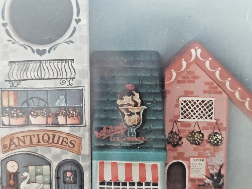 DELANE LANGE EURO TOWN SHOPS CLOCK PAINTING PATTERN 1990 21 - Image 4 of 4