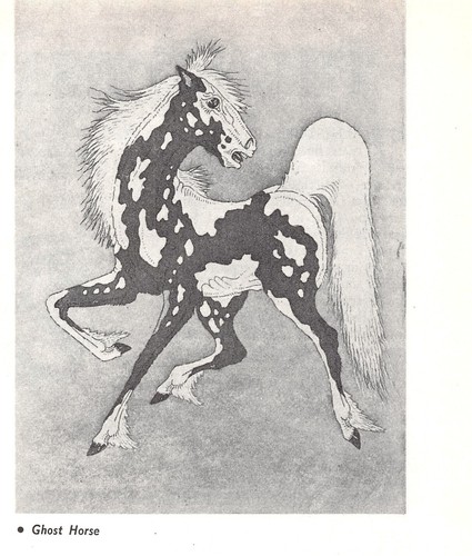 Woody Crumbo Graphic Art Hunter Returning Warrior Ghost Horse Vtg Mag Excerpt - Picture 3 of 7