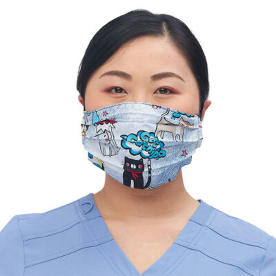 Cherokee Workwear CK508-FLM1 Reversible Pleated Face Mask One Size Pets/Floral