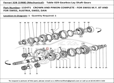 H＊R様 Ferrari Part 132471 Crown Wheel & Pinion Complete | eBay