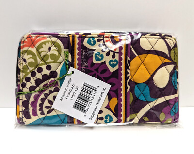 Vera Bradley Accordion Wallet PLUM CRAZY Accordian NWT Exact Item A4