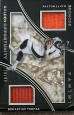 Panini Black Gold Demaryius Thomas/Paxton Lynch MEM, SN99 Golden Opportunity