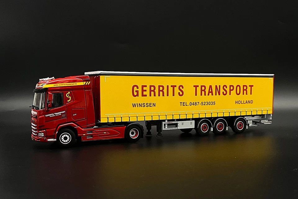 Rimorchio a tendina DAF XG tridec 3 assi "Gerrits Transport" modelli di camio... - Immagine 4 di 4