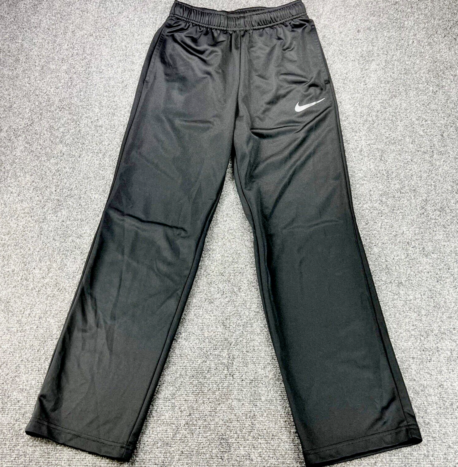 Nike Dri Fit Joggers Mens Small Black Performance Track Training Pants Swoosh