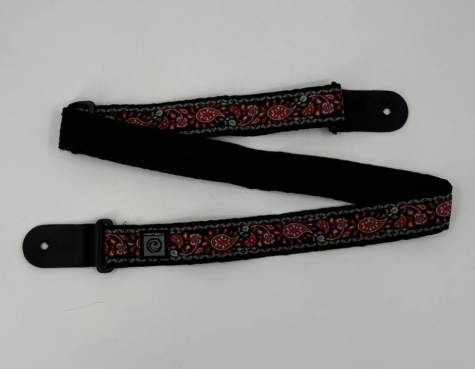 Correa de guitarra tejida Planet Waves tela con cuero rojo estilo cachemir 42 pulgadas Foto 2 de 4