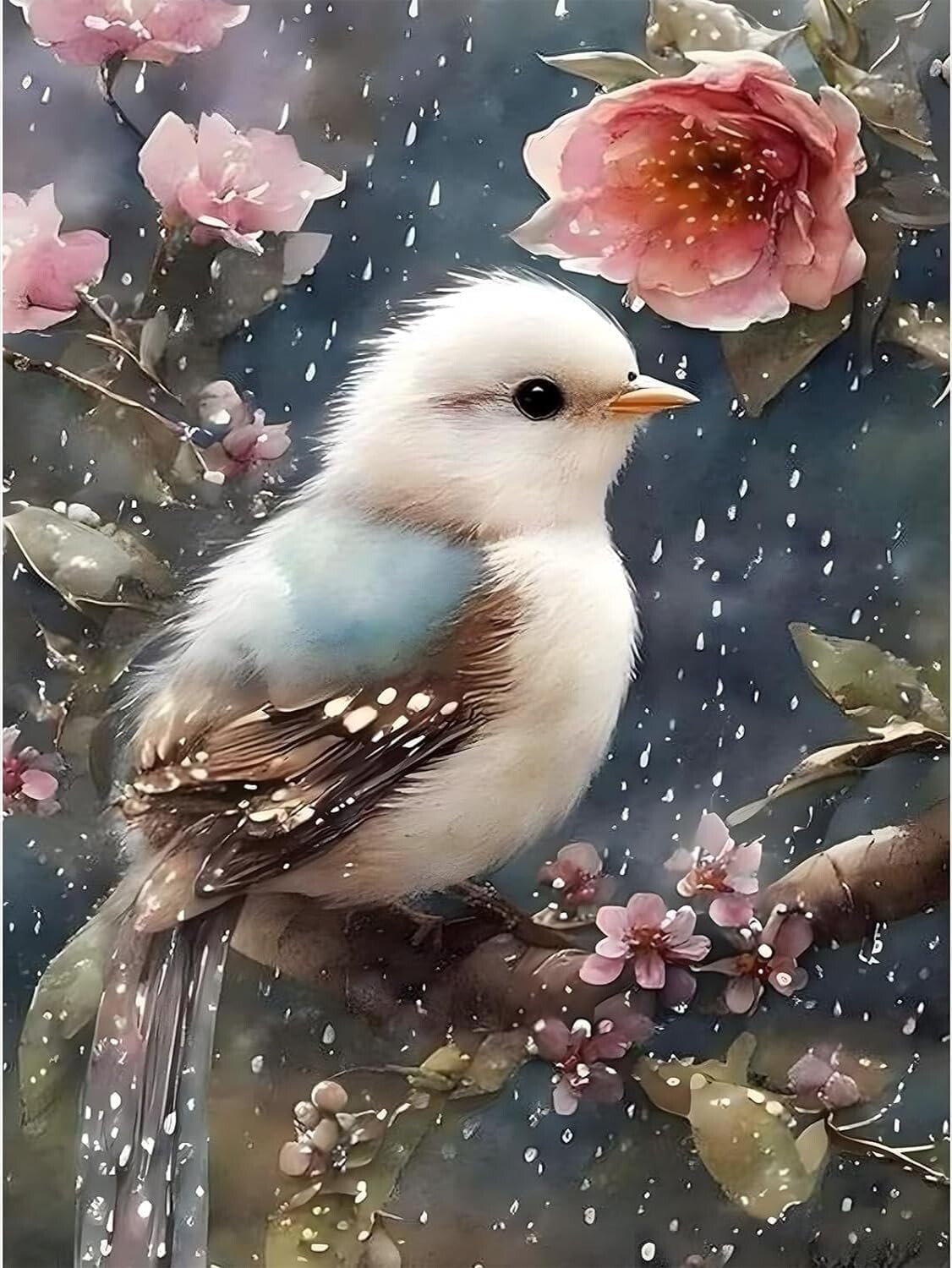 Diamond Painting Kits Bird Flower for Adults, Full Drill Diamond Dots Paintings.