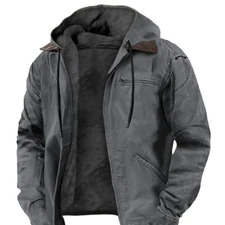 Men's Casual Padded Jacket Winter Warm Hooded Soft Comfort Coat Thick Jacket Top