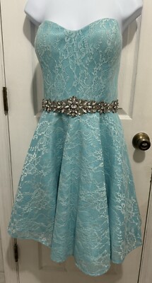 JVN Strapless Blue Size 14 Homecoming Dress by Jovani JVN41423