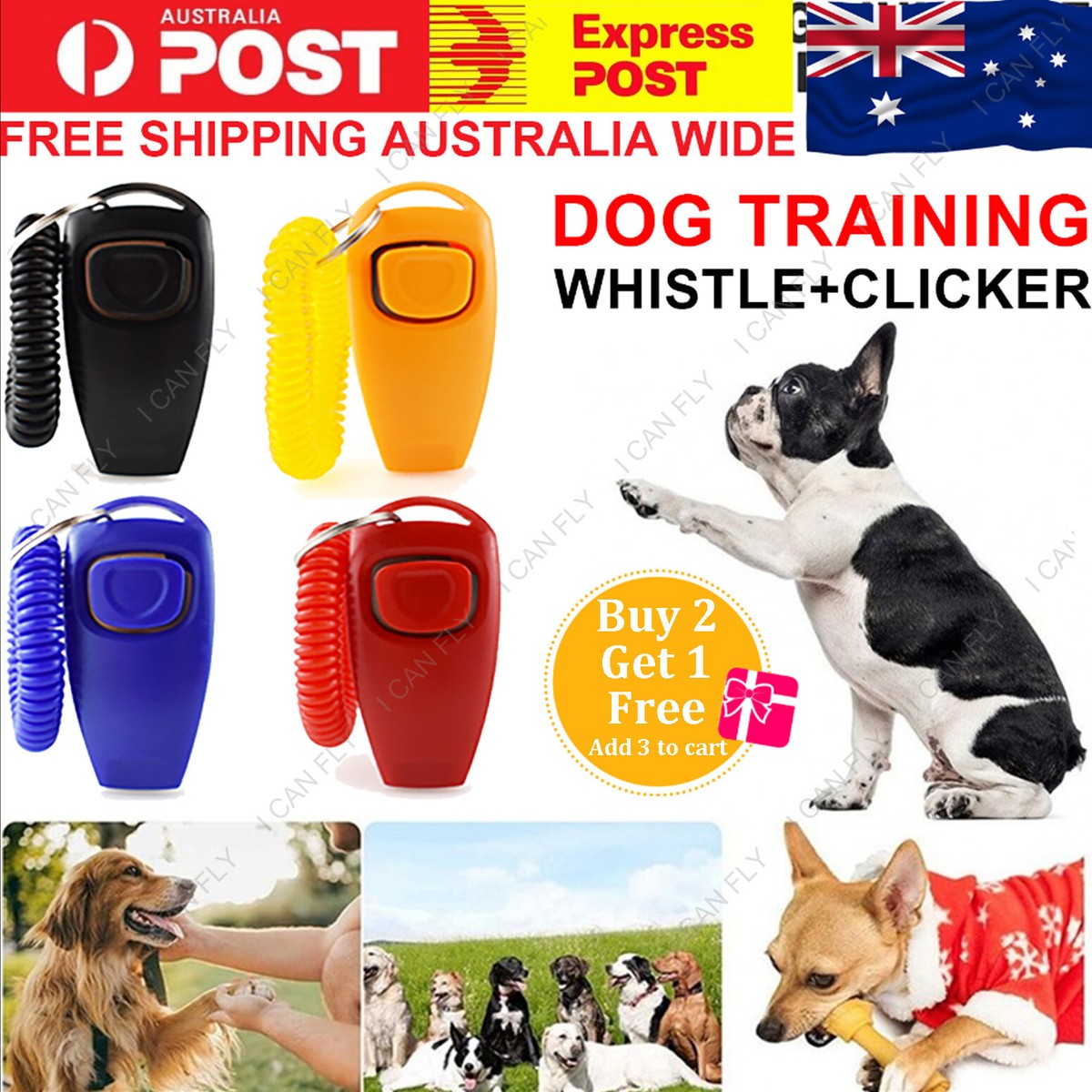 Dog Training Whistle Clicker Stop Pet Barking Obedience Train Buy2