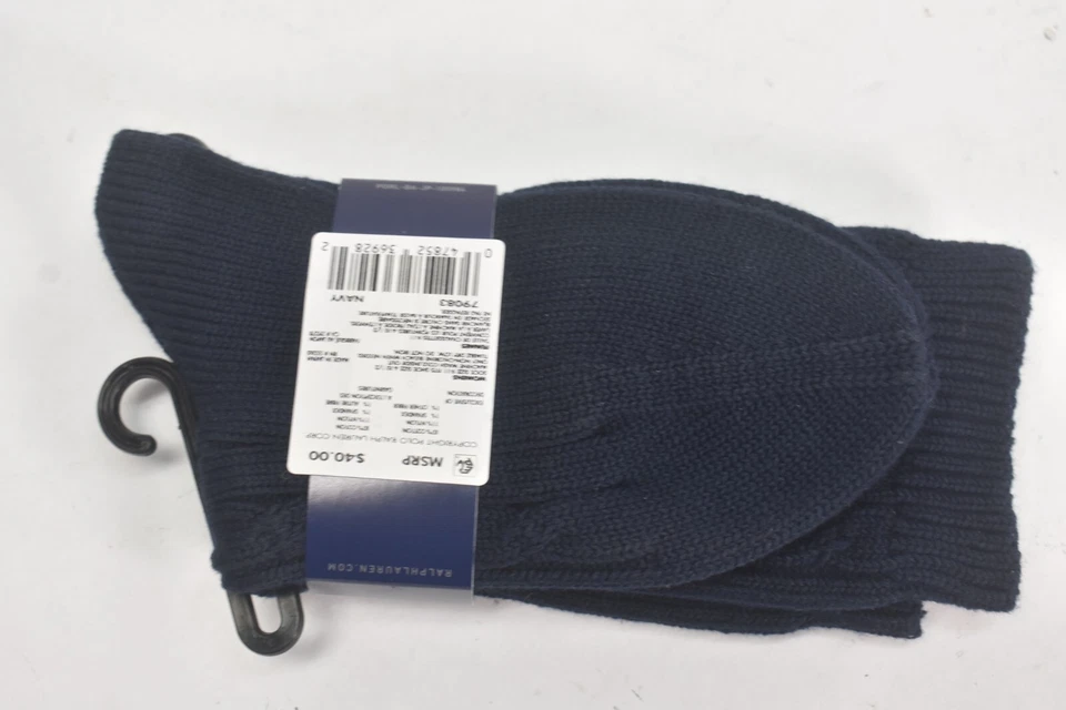 Ralph Lauren Polo Pony Damas Cable Tejido Bota Calcetines Azul Marino Suéter Tejido 4-10 Foto 4 de 4