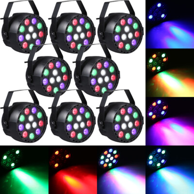 12LED 30W RGBW PAR Can Light Stage Lighting DMX Party Show Wash Lights lot M9U1