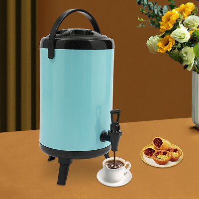 10L Isolierter Getränkespender Kalt Heißgetränkespender Edelstahl 2.64 Gallon