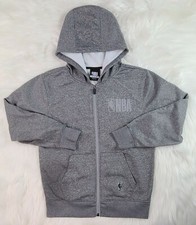 NBA Basketball Logo Hoodie Sweatshirt Gray Youth Boys Size Medium M 10-12