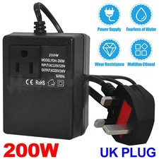 200W Voltage Converter Transformer Power Supply Step Down 220V/240V to 110V/120V