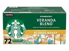 Starbucks Blonde Roast K-Cup Coffee Pods, Veranda Blend 72 ct.New Coffee       