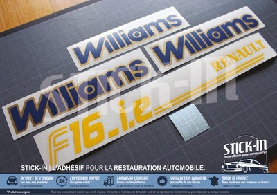Aufkleber Sticker Clio Williams Ph2 F16ie + Knauf + Monogramme blau/gold