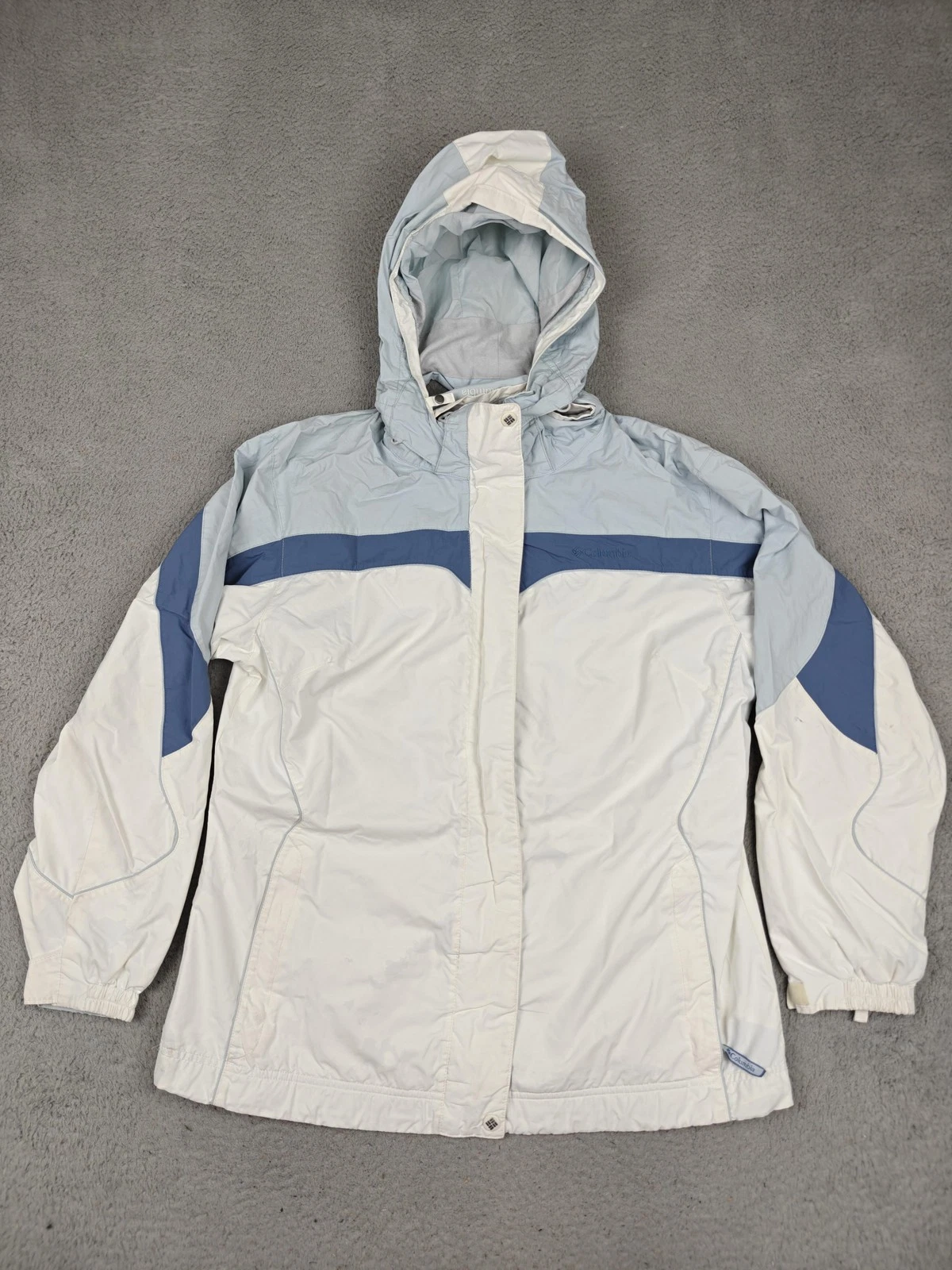 Vintage Columbia Interchange Jacket Womens Large White Colorblock Hooded Ski