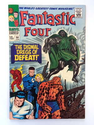 MARVEL COMICS : FANTASTIC FOUR # 58 - 1967 BY STAN LEE + JACK KIRBY CLASSIC DOOM