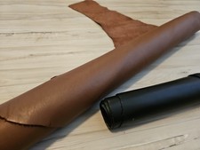 4-5oz MATTE RUGGED BROWN SEMI-SMOOTH SOFT LEATHER HIDE PANEL,SHEET,SQUARE 27 sq