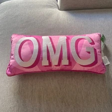 OMG Stuffed Pink Pillow Graphic New Cute Girly Y2K Vibes Room Decor Rectangle