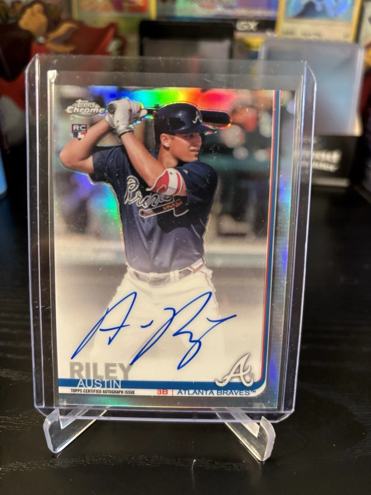 2019 Topps Chrome - Rookie Autographs Austin Riley #RA-AR Refractor /499 (AU,...