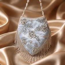 Ever Pretty Satin Beaded Handbag 6 8 in