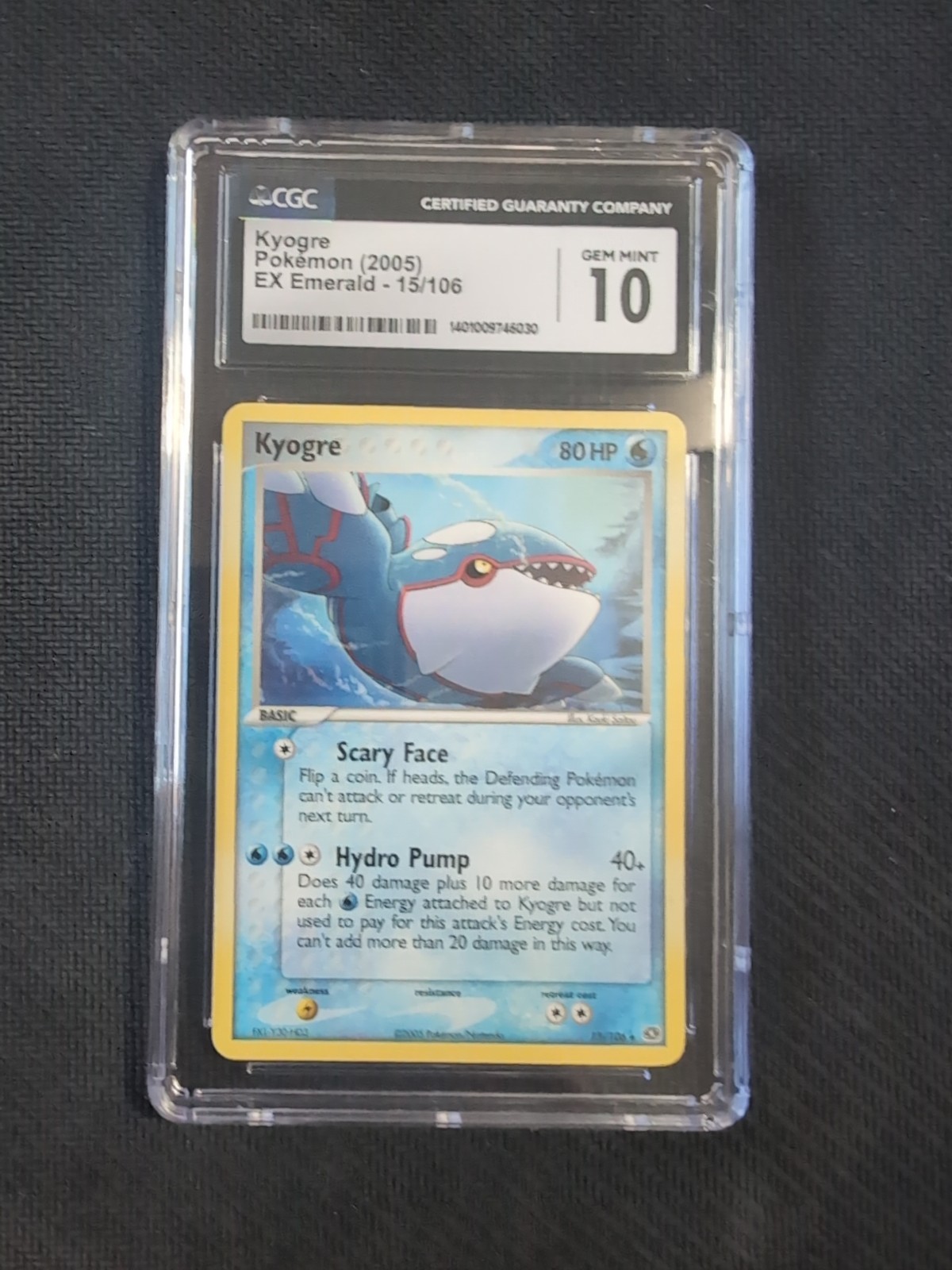 Kyogre 15 Cgc 10 Ex Emerald Graded Pokemon Card Vintage 2005