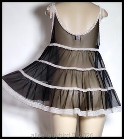 FIFI Chachnil FRANCE Sheer BABYDOLL Gown MINI Dress Vintage Tosca Top ~S/M/L