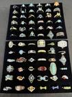 Costume Jewelry Vintage To Now Lot Of 72 Rings Silver, Gold & Copper Tones