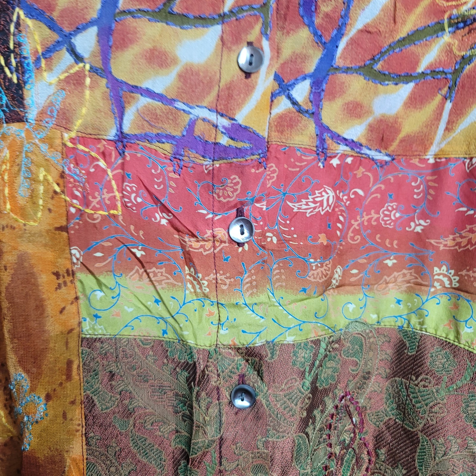 Chico’s Design Patchwork Boho Embroidered Floral … - image 3