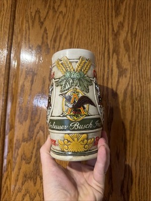 1983 Budweiser Anheuser Busch Holiday Clydesdales Beer Stein Mug - Ceramarte Co.