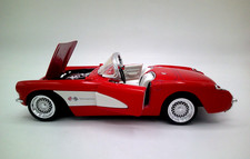 Metal Diecast - 1957 Corvette Convertible Red - Ss7708 - 124 Scale 7 Inch Metal Diecast - 1957 Corvette Convertible Red - Ss7708 - 124 Scale 7 Inch