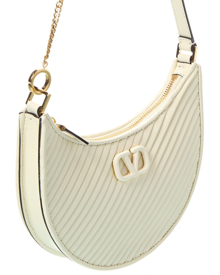 ショルダーバッグ・ポシェット VALENTINO White Hobo Bag with VLogo Detail in Leather Woman Valentino Vlogo Leather Hobo Bag Women's White | eBay