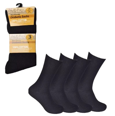 Nicht elastische Herrensocken 100 % reine Baumwolle Komfort weicher Griff Diabetiker UK 6 11 UK