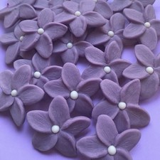 Purple Flowers Cake toppers • Edible Fondant Sugar Cupcake Decorations•