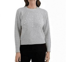 French Connection Women's Embellished Crewneck Pullover Sweater Medium
