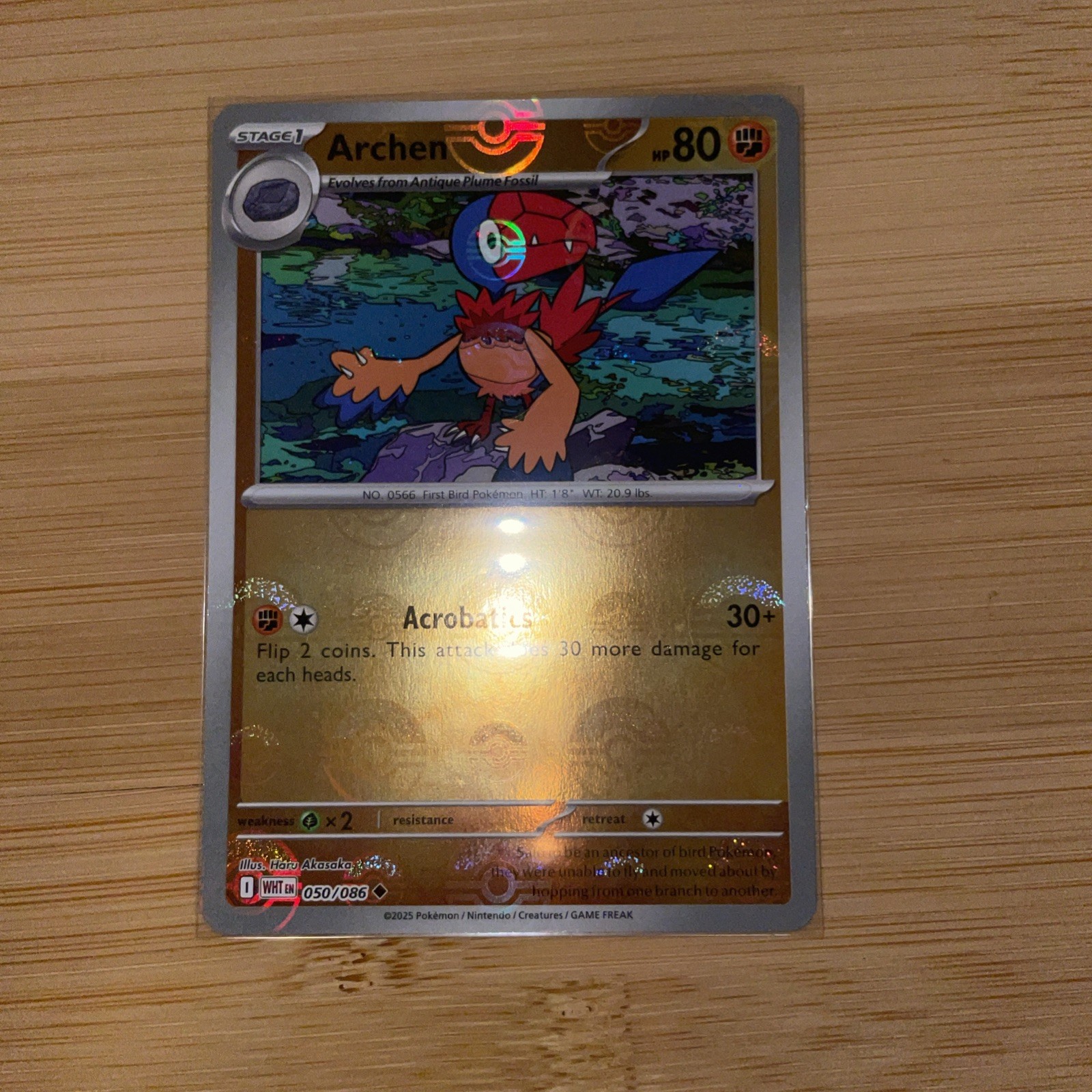 Archen Poke Ball #50 Holo Pokemon Sv11W: White Flare Card