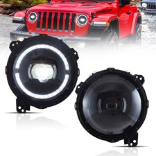 VLAND LED Paar Scheinwerfer für 2018-2025 Jeep Wrangler JL JLU JT w/Gelb Blinker